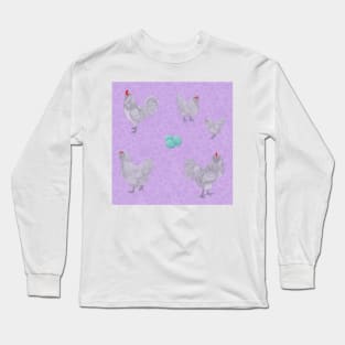 Lavender Ameraucana Pattern Purple Long Sleeve T-Shirt